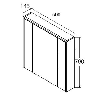 Зеркало-шкаф 60 см Roca Ronda ZRU9303007 бетон/белый глянец