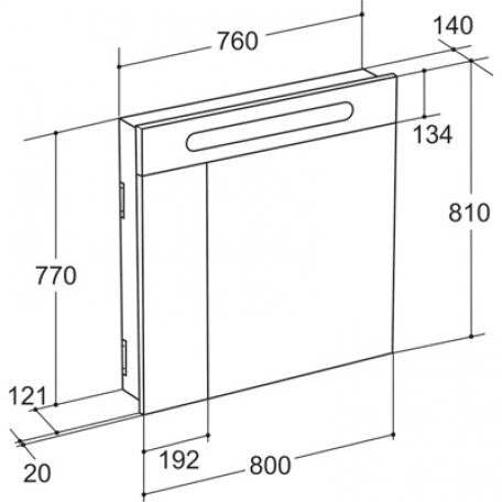 Зеркало-шкаф 80 см Roca Victoria Nord ZRU9000033 , белый