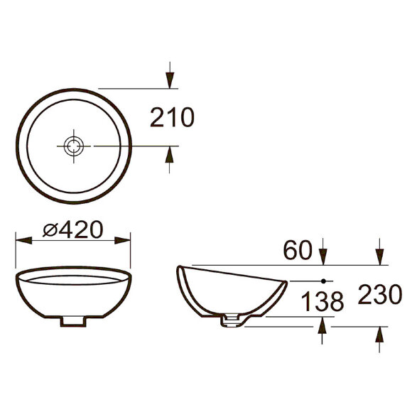 Раковина 42 см Roca Bol 327876000