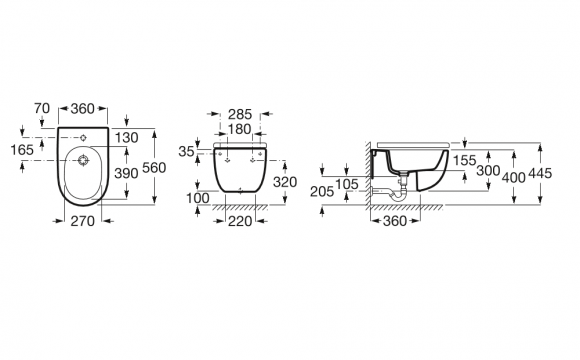 Биде подвесное Roca Meridian-N 357248000